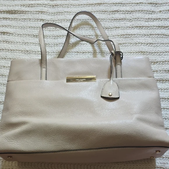 Kate Spade Cream Leather Tote Bag